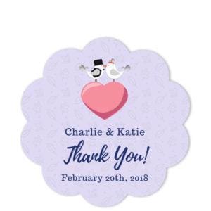 Love Birds Light Grey Circular Scallop