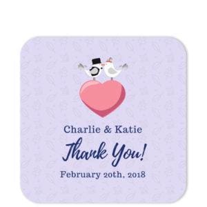 Love Birds Light Grey Square
