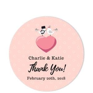 Love Birds Pink Circle