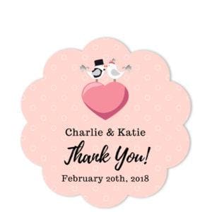 Love Birds Pink Circular Scallop