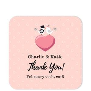 Love Birds Pink Circle