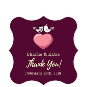 Love Birds Red Thank You Sticker