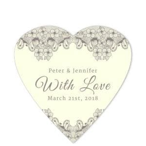 Lace Border With Love Brown Sticker
