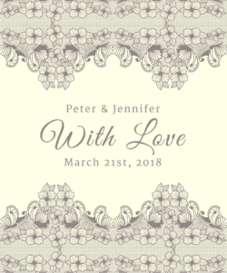 Lace Border With Love Brown Favor Tag