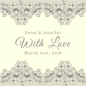 Lace Border With Love Brown Sticker