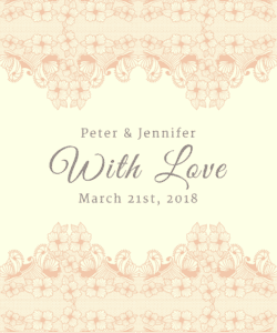 Lace Border With Love Peach Favor Tag