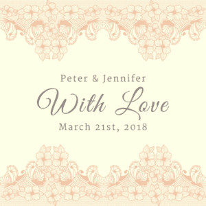 Lace Border With Love Peach Sticker