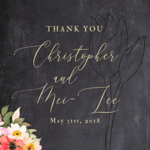 Tulips Thank You Grey Sticker