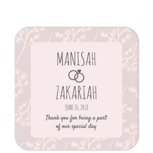 Elegant Flowers Thank You Sticker