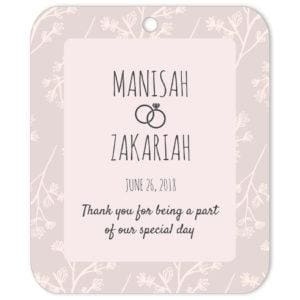 Elegant Flowers Thank You Favor Tag