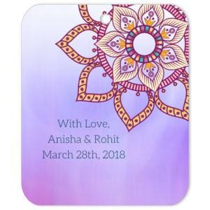 Ethnic Indian Flower Mandala With Love Favor Tag
