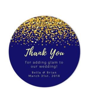 Glamorous Confetti Gift Sticker Circle Shape