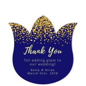 Glamorous Confetti Gift Sticker Flower Shape