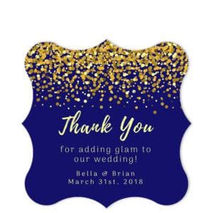 Glamorous Confetti Gift Sticker Frame Shape