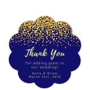 Glamorous Confetti Gift Sticker Scallop Shape