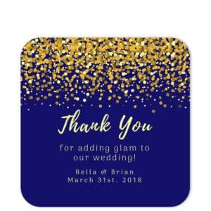 Glamorous Confetti Gift Sticker Square Shape