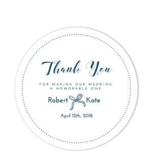 Luxury White Circle Thank You Sticker
