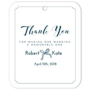 Luxury White Thank You Favor Tag