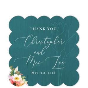 Tulips Thank You Green Sticker