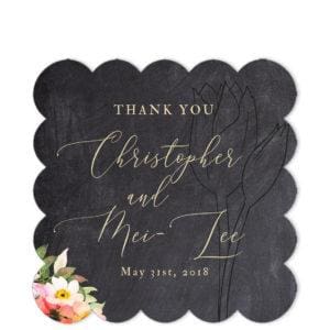 Tulips Thank You Grey Sticker