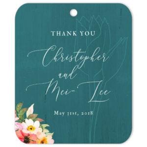 Tulips Thank You Green Favor Tag