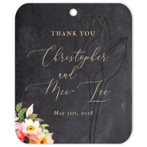 Tulips Thank You Grey Favor Tag