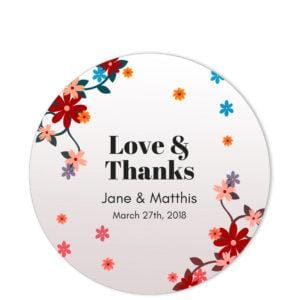 Windy Blooms Love & Thanks Sticker