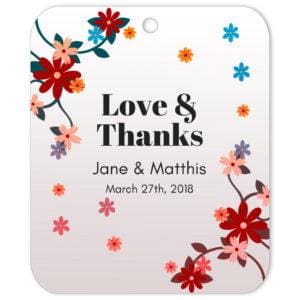 Windy Blooms Love & Thanks Favor Tag