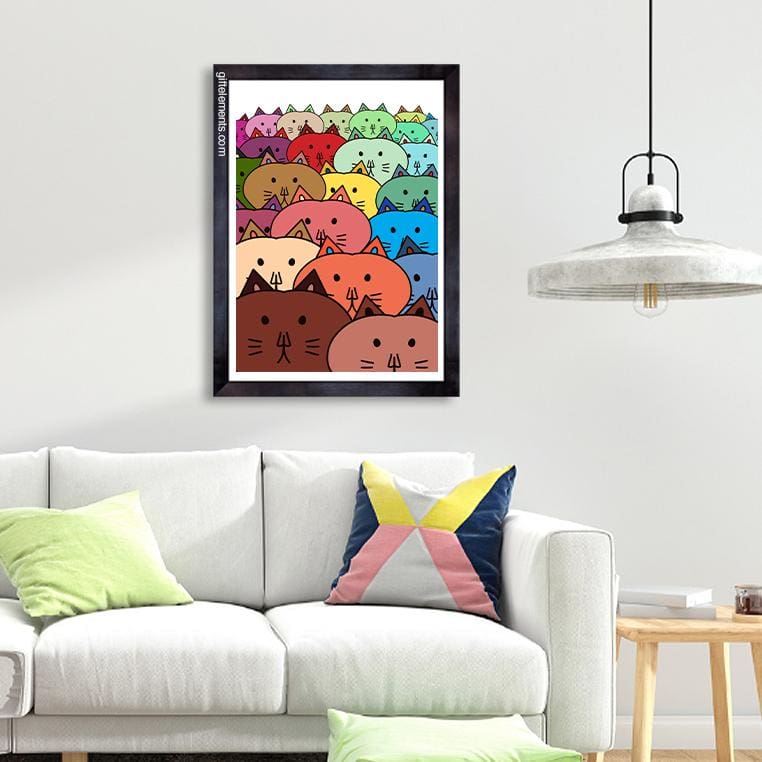 LUN-CAT-ART-1 Lunchtime Cats Wall Art