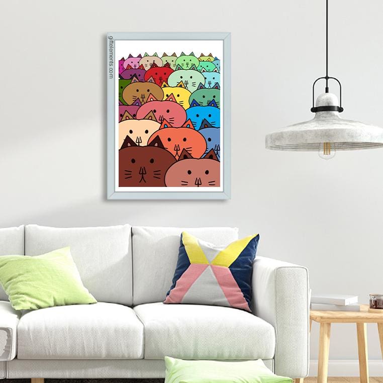 LUN-CAT-ART-1 Lunchtime Cats Wall Art