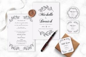 THY-SPR-INV-1 Thyme Sprig Invitation, Gift Tags and Sticker Label