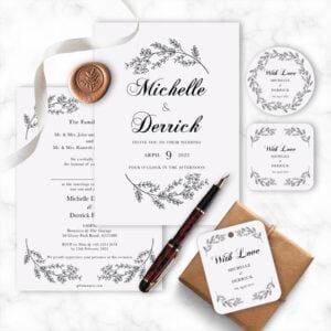 THY-SPR-INV-1 Thyme Sprig Invitation, Gift Tags and Sticker Label