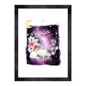 SLE-RAB-ART-1 Sleeping Rabbit Wall Art
