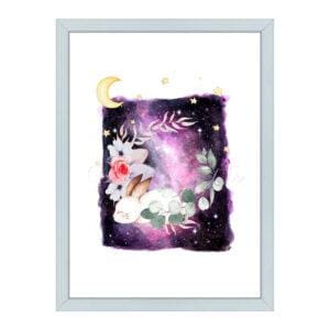 SLE-RAB-ART-1 Sleeping Rabbit Wall Art