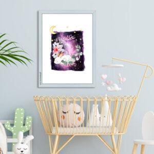 SLE-RAB-ART-1 Sleeping Rabbit Wall Art
